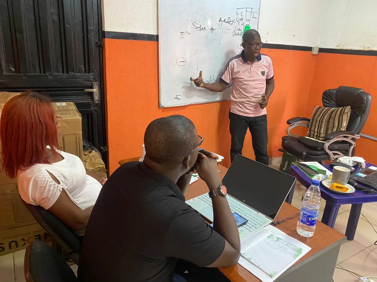 A Bodman advisor meeting with a client